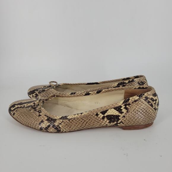 Burberry Snake Print Bow Ballerina Flats 8.5 - Picture 3 of 11